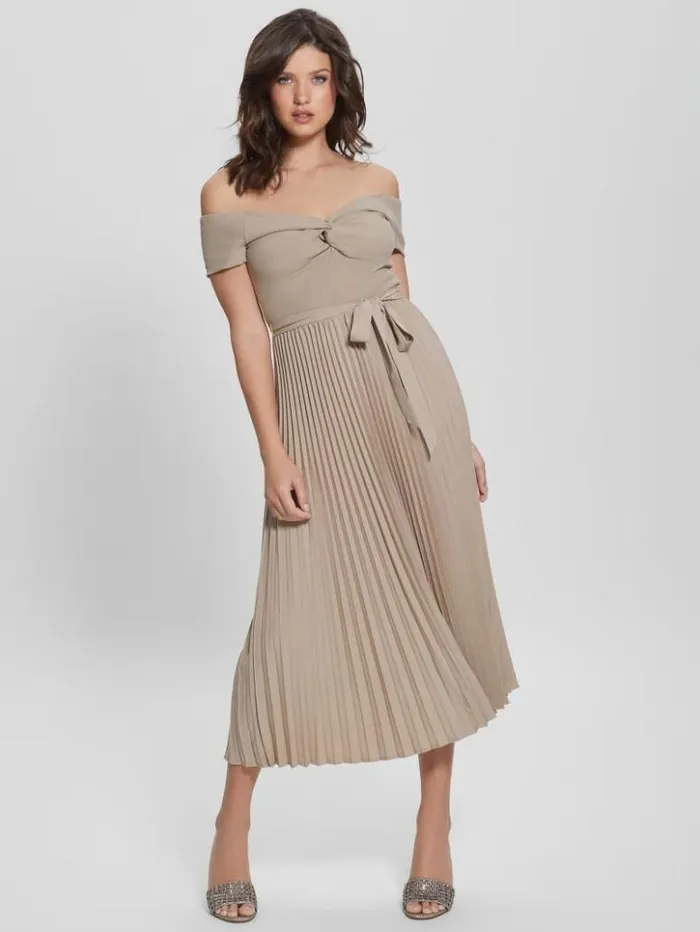 Women GUESS Dresses and Jumpsuits Eco Erynn Belted Dress Summer Clay