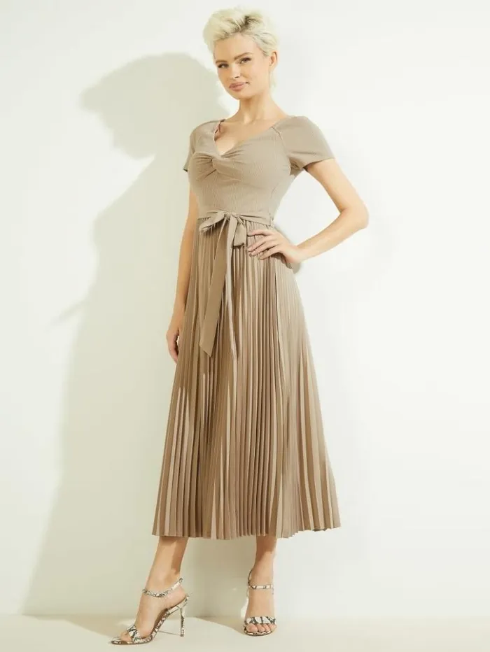 Women GUESS Dresses and Jumpsuits Eco Erynn Belted Dress Summer Clay