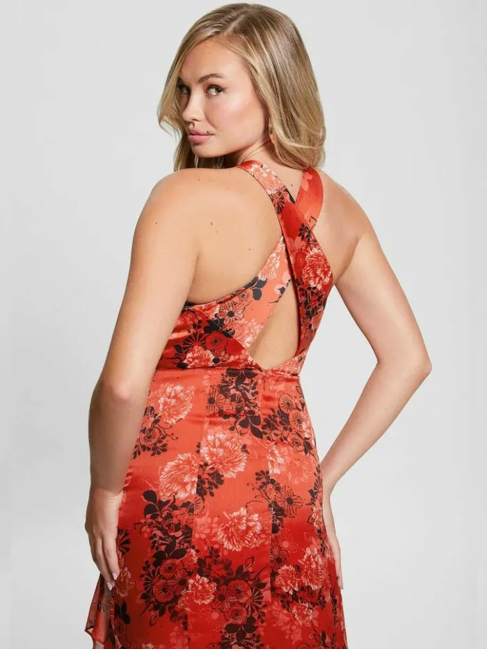 Women GUESS Dresses and Jumpsuits Eco Evangelina Maxi Dress Call Me Cherry Print Women GUESS Dresses and Jumpsuits Eco Evangelina Maxi Dress Call Me Cherry Print