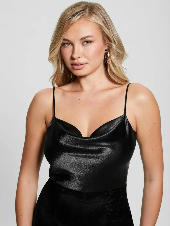 Women GUESS Dresses and Jumpsuits Eco Jennie Satin Jumpsuit Black