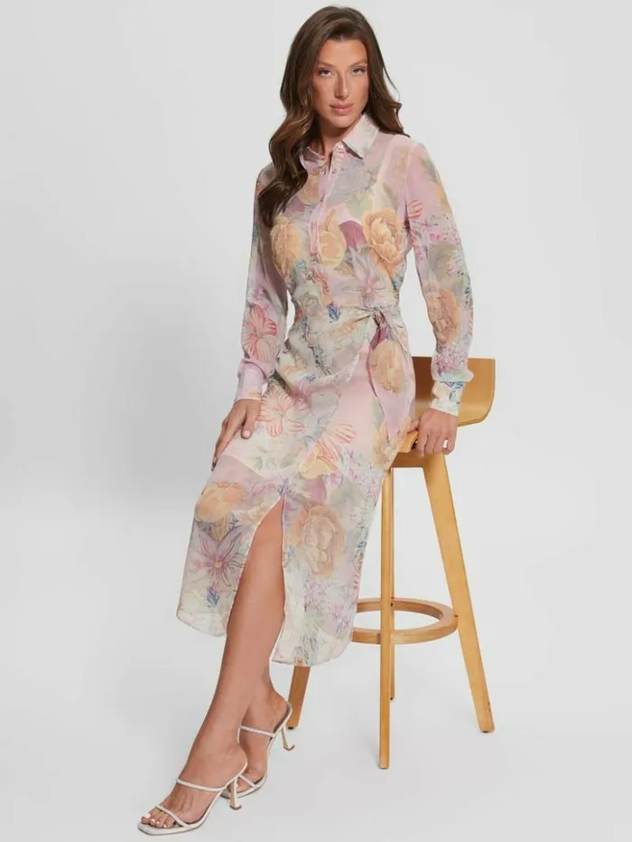 Women GUESS Dresses and Jumpsuits Eco Lama Printed Dress Digital Tapestry Print Pi Women GUESS Dresses and Jumpsuits Eco Lama Printed Dress Digital Tapestry Print Pi