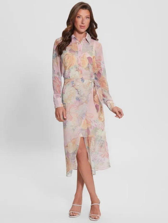 Women GUESS Dresses and Jumpsuits Eco Lama Printed Dress Digital Tapestry Print Pi Women GUESS Dresses and Jumpsuits Eco Lama Printed Dress Digital Tapestry Print Pi