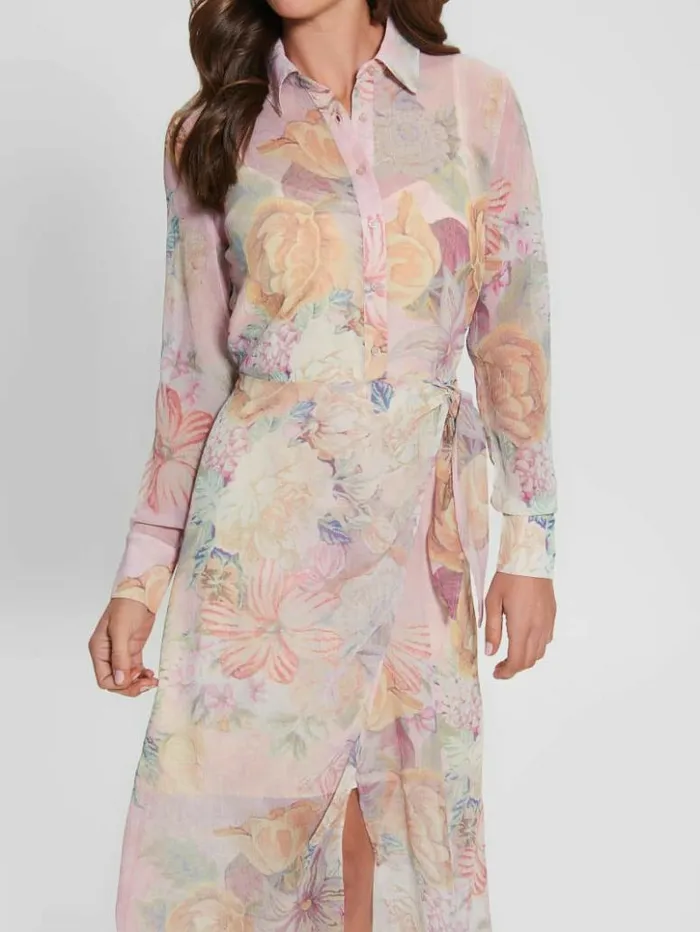 Women GUESS Dresses and Jumpsuits Eco Lama Printed Dress Digital Tapestry Print Pi Women GUESS Dresses and Jumpsuits Eco Lama Printed Dress Digital Tapestry Print Pi