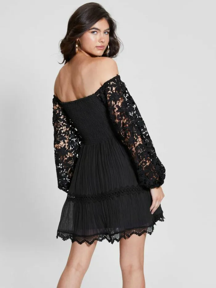 Women GUESS Dresses and Jumpsuits Eco OfftheShoulder Katerina Dress Black