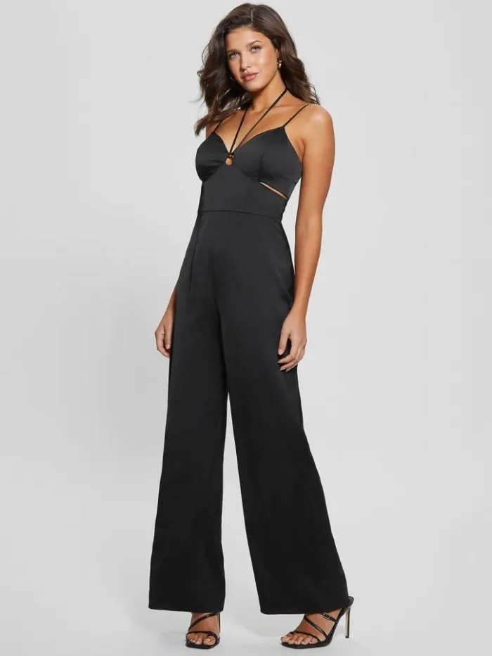 Women GUESS Dresses and Jumpsuits Eco Remi Satin Jumpsuit Black