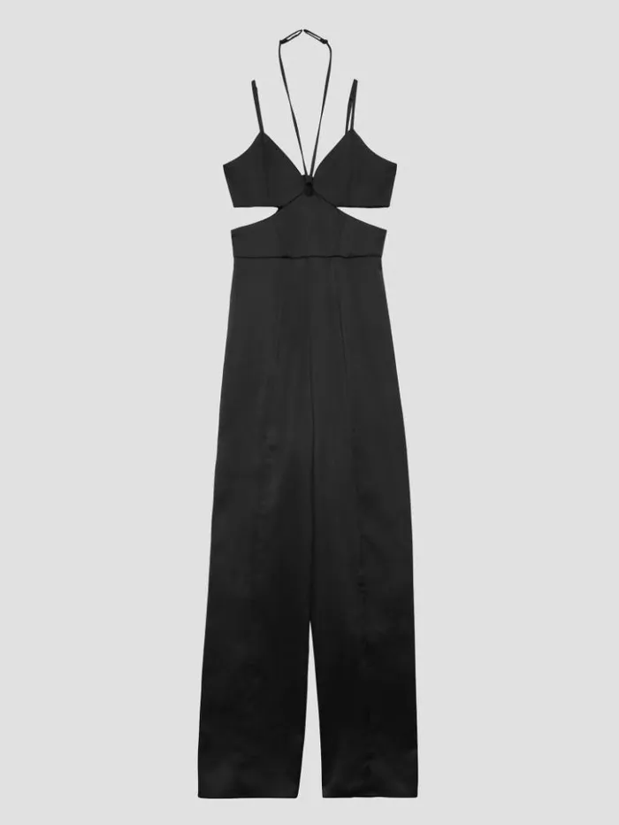Women GUESS Dresses and Jumpsuits Eco Remi Satin Jumpsuit Black