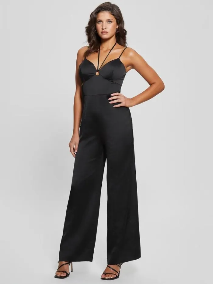 Women GUESS Dresses and Jumpsuits Eco Remi Satin Jumpsuit Black