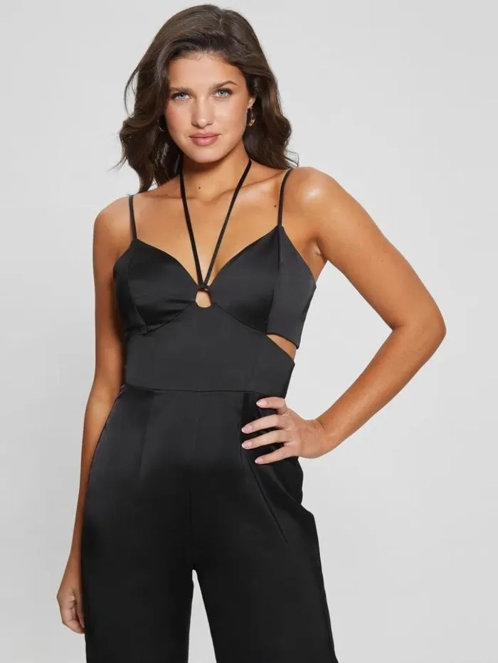 Women GUESS Dresses and Jumpsuits Eco Remi Satin Jumpsuit Black