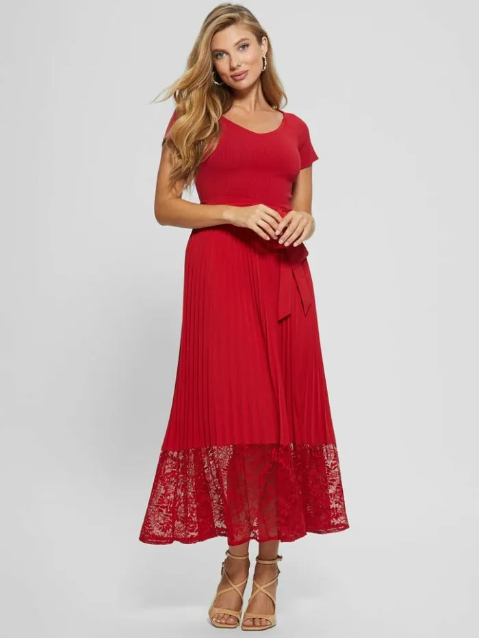 Women GUESS Dresses and Jumpsuits Eco Tiana OfftheShoulder Dress Chili Red