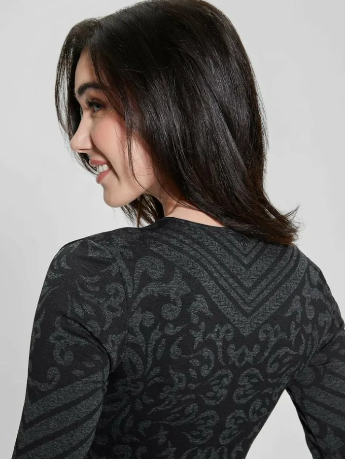 Women GUESS Dresses and Jumpsuits Elisa Jacquard Seamless Dress Jet Black Multi Women GUESS Dresses and Jumpsuits Elisa Jacquard Seamless Dress Jet Black Multi