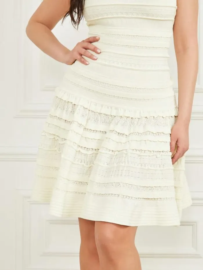 Women GUESS Dresses and Jumpsuits Flirt Sweater Dress Pale Pearl