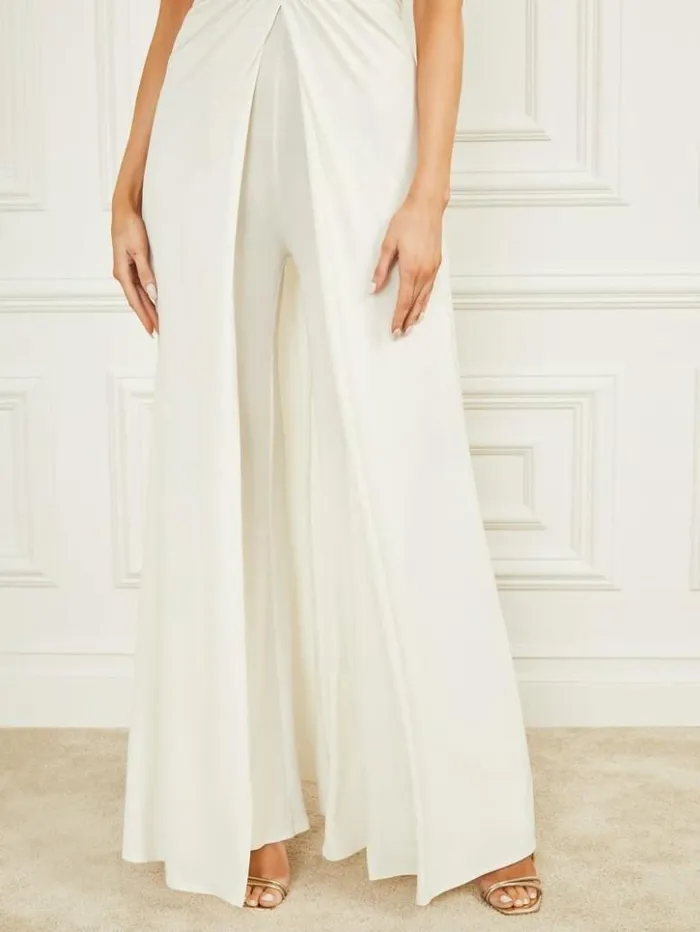 Women GUESS Dresses and Jumpsuits Frida Draped Jumpsuit Pale Pearl