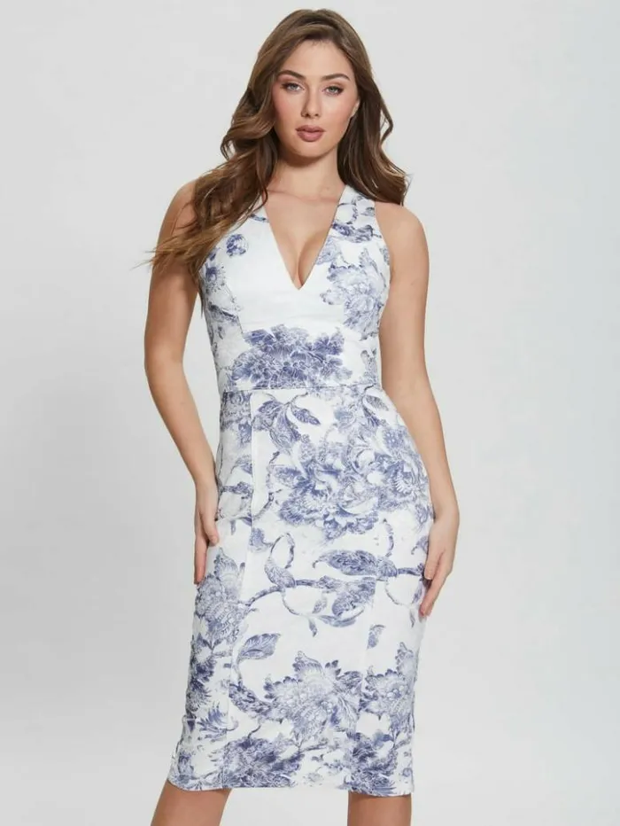 Women GUESS Dresses and Jumpsuits Isabella Floral Dress Porcelain Flower