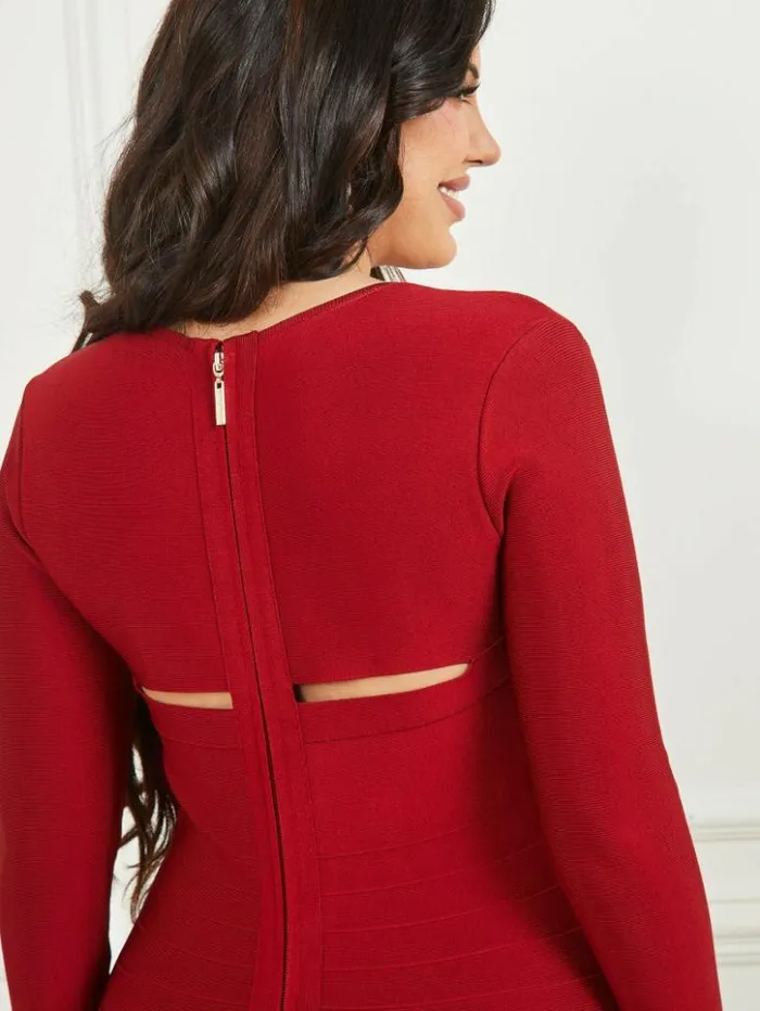 Women GUESS Dresses and Jumpsuits Kamille Bandage Dress Lacquer Red A503