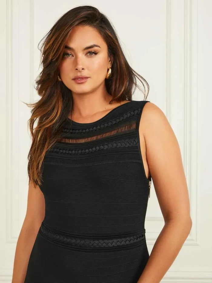 Women GUESS Dresses and Jumpsuits Kiara Braided Bandage Dress Black