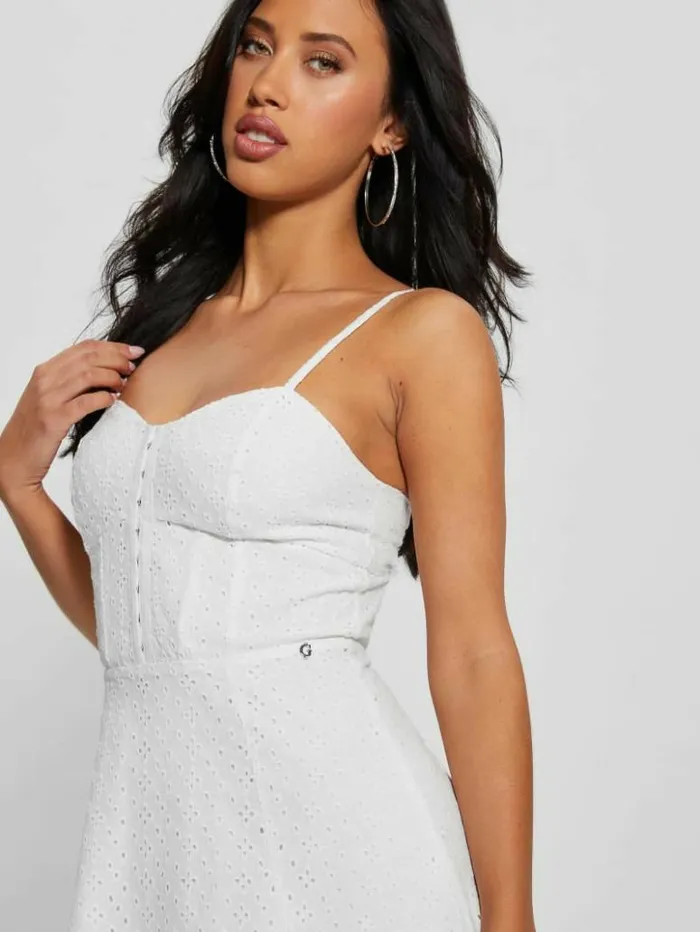 Women GUESS Dresses and Jumpsuits Lena Eyelet Dress Pure White