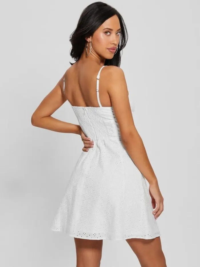 Women GUESS Dresses and Jumpsuits Lena Eyelet Dress Pure White