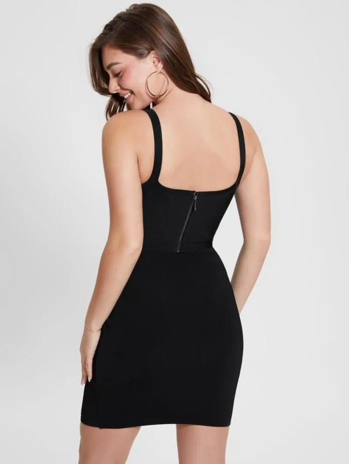Women GUESS Dresses and Jumpsuits Oasis Mirage Corset Dress Black