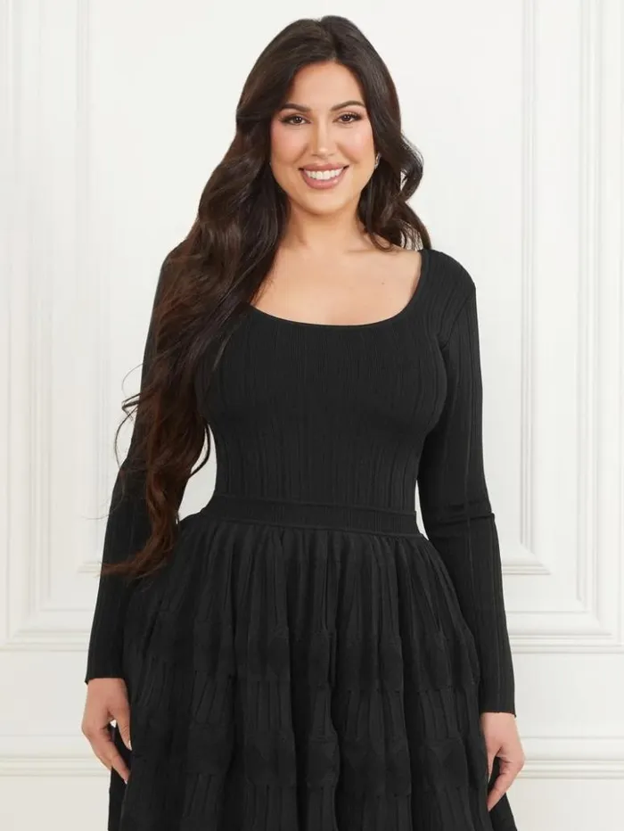 Women GUESS Dresses and Jumpsuits Tempo Sweater Dress Black