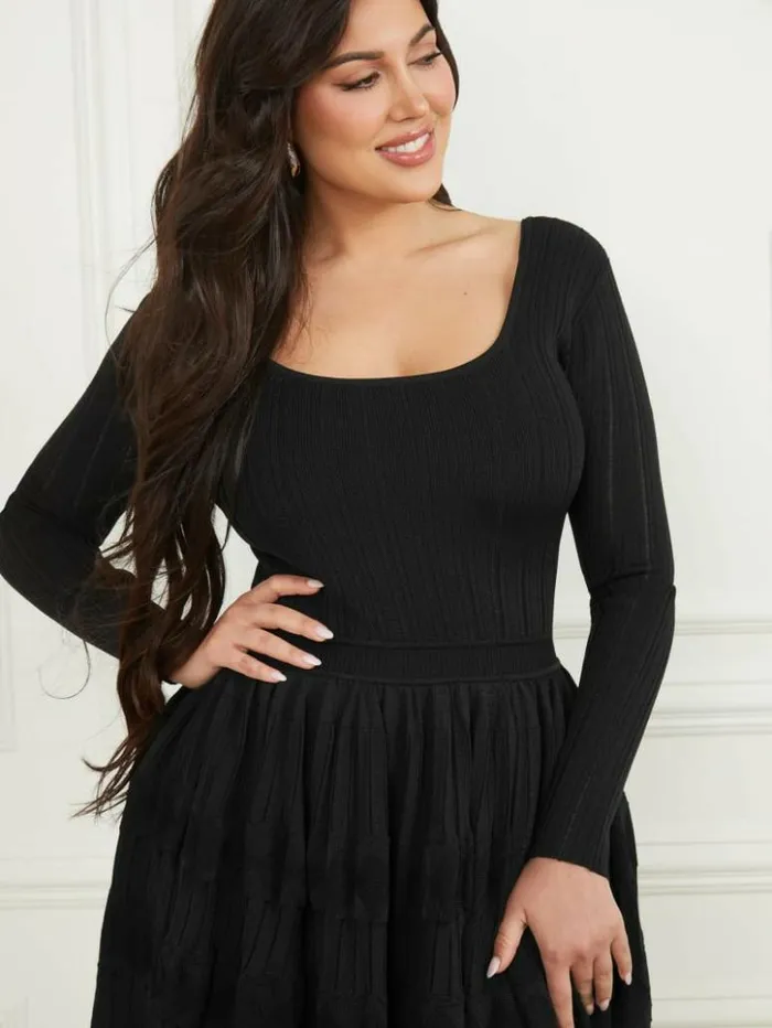 Women GUESS Dresses and Jumpsuits Tempo Sweater Dress Black