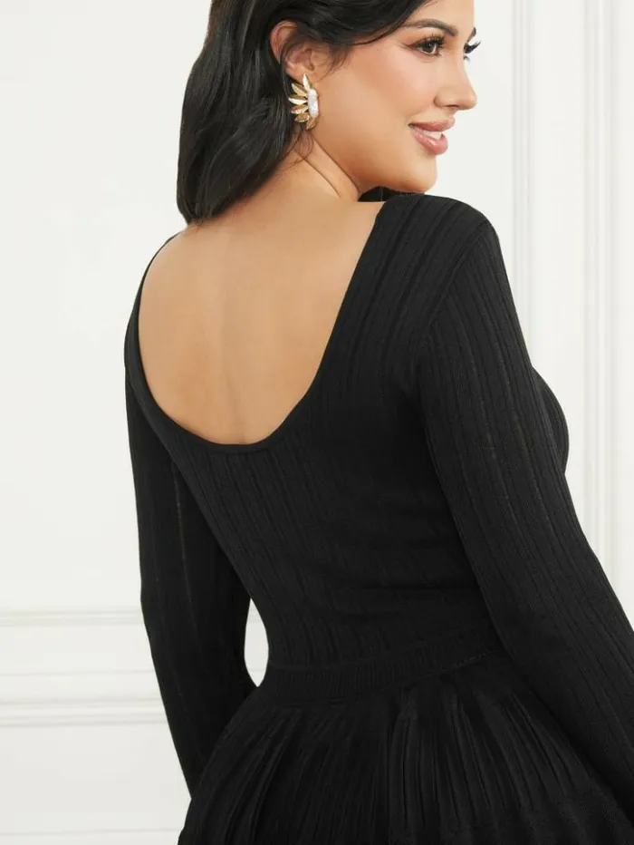 Women GUESS Dresses and Jumpsuits Tempo Sweater Dress Black