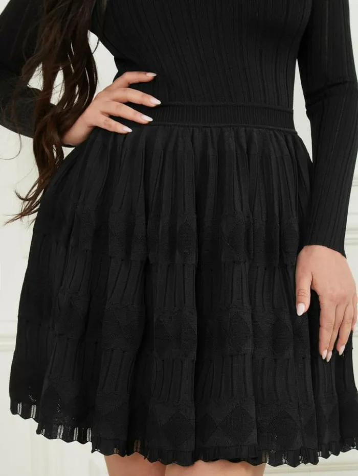 Women GUESS Dresses and Jumpsuits Tempo Sweater Dress Black