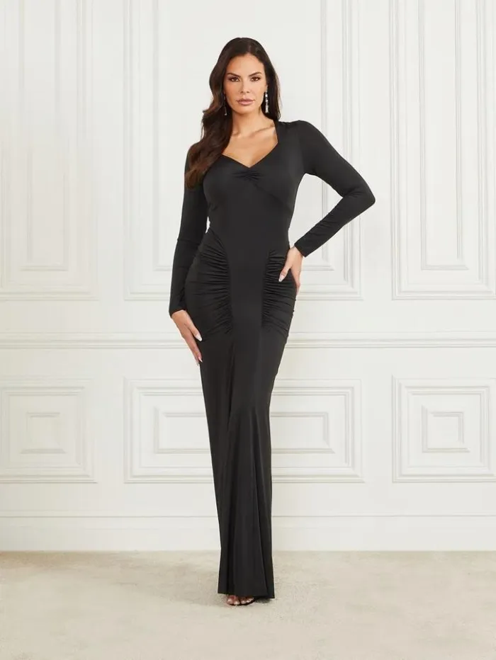 Women GUESS Dresses and Jumpsuits Thriller Maxi Dress Black