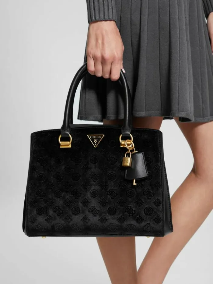 Women GUESS Handbags Ales Girlfriend Satchel Black