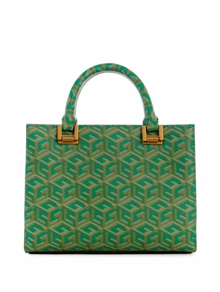 Women GUESS Handbags Atene Mini Satchel Forest Logo