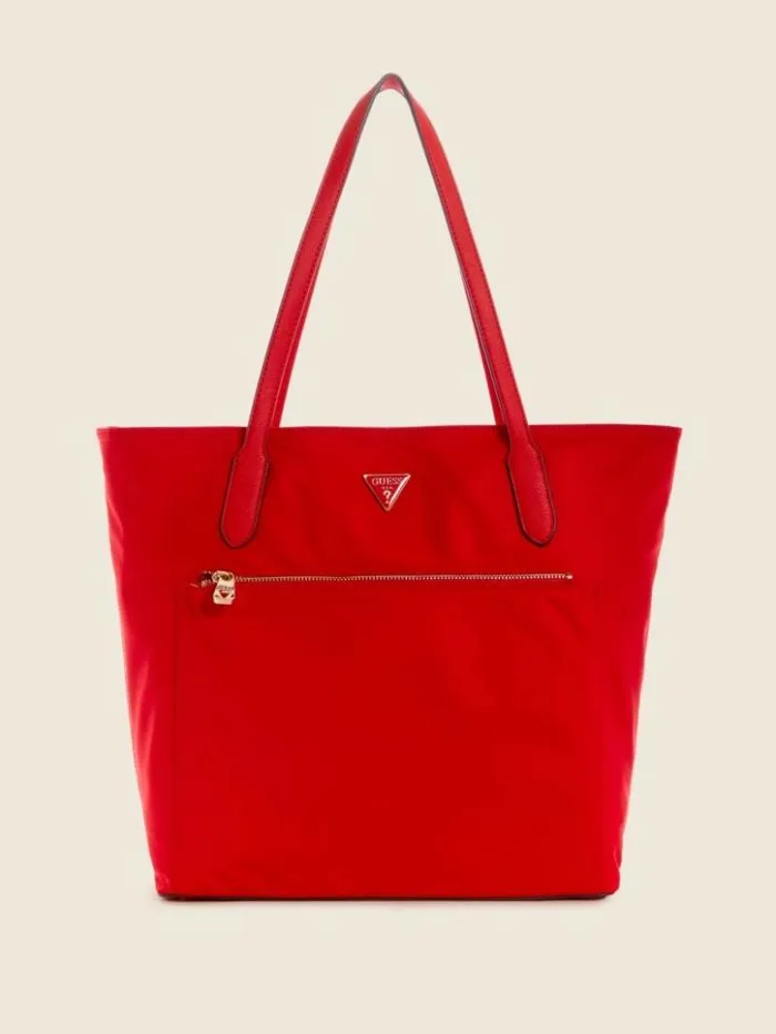 Women GUESS Handbags Eco Gemma Tote Passion Red