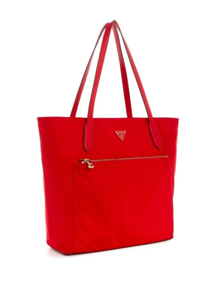 Women GUESS Handbags Eco Gemma Tote Passion Red