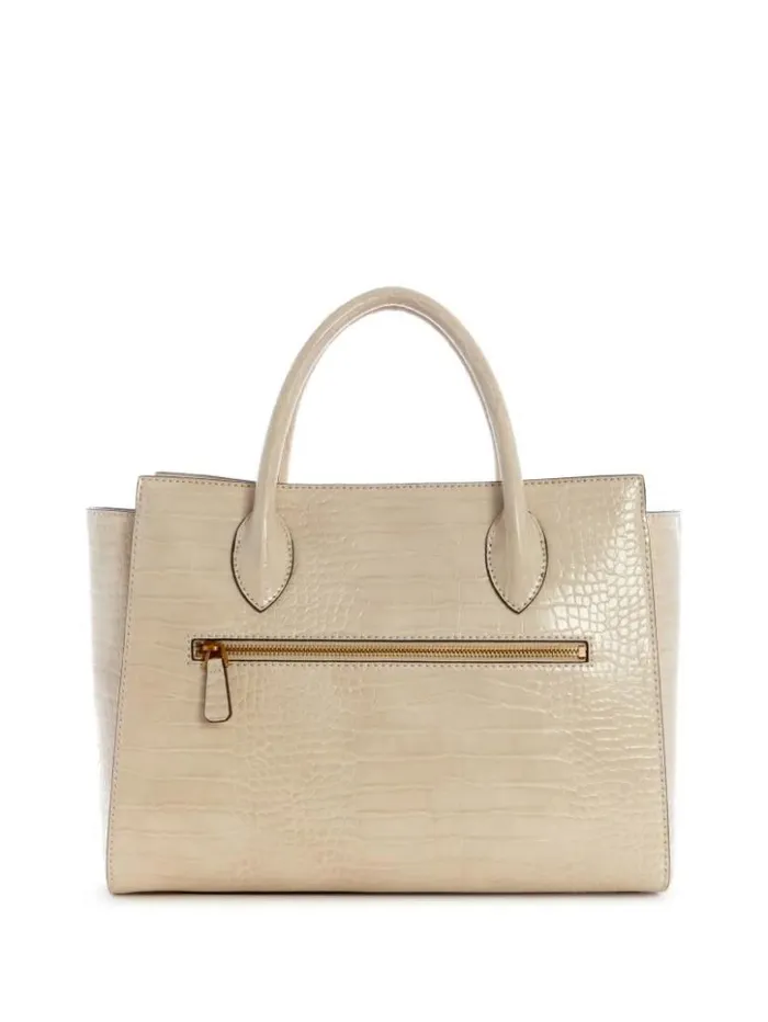 Women GUESS Handbags Enisa High Society Satchel Brun Egyptian Brown