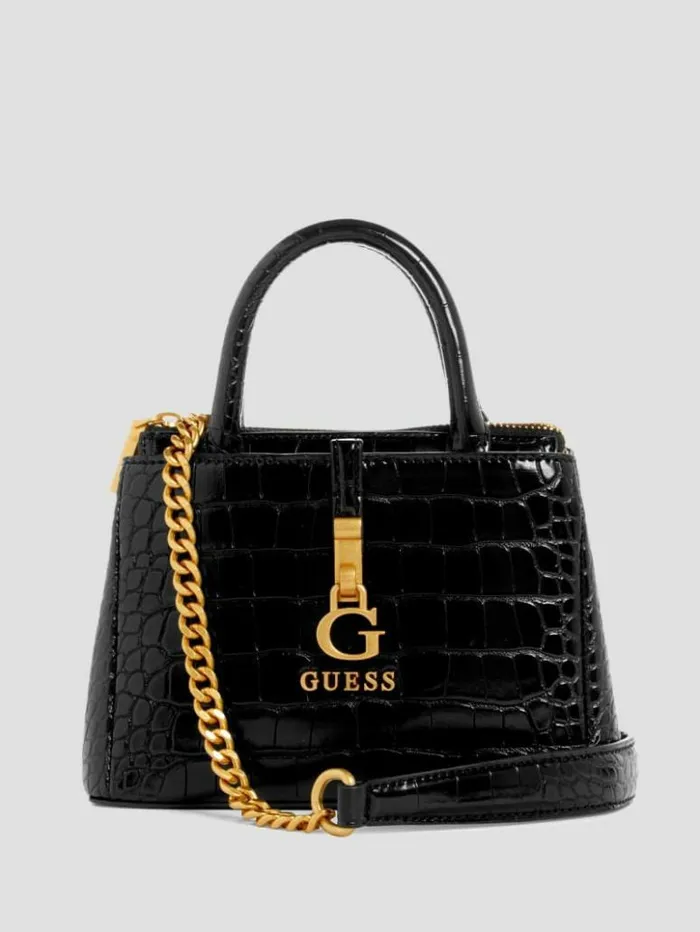 Women GUESS Handbags G James Mini Satchel Black