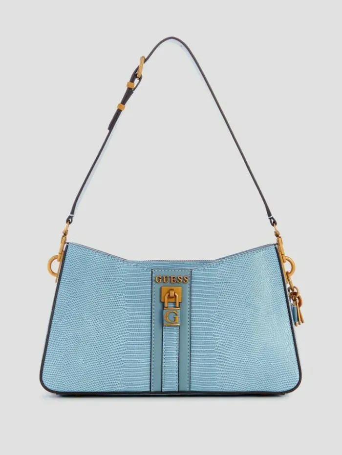 Women GUESS Handbags Ginevra Elite Shoulder Bag Light Denim