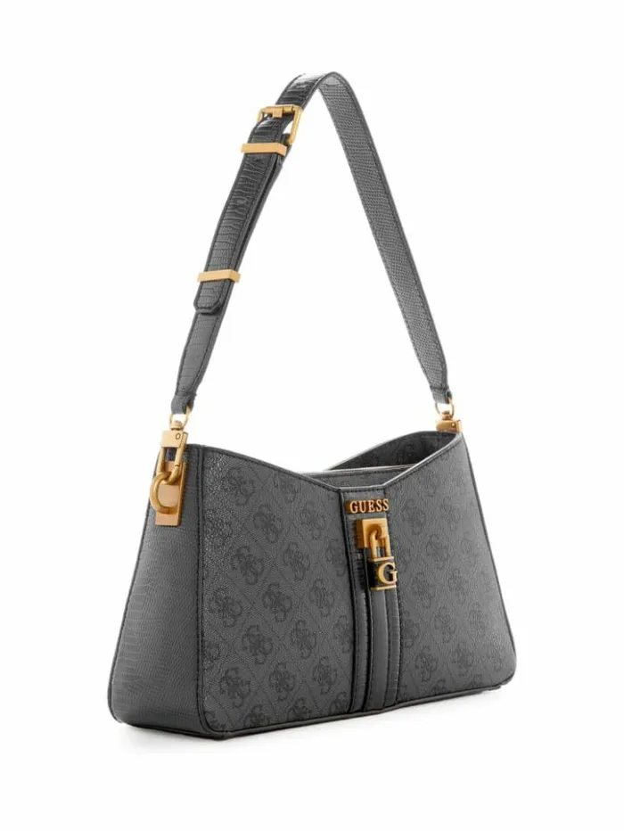 Women GUESS Handbags Ginevra Logo Elite Shoulder Bag Cloud Wash