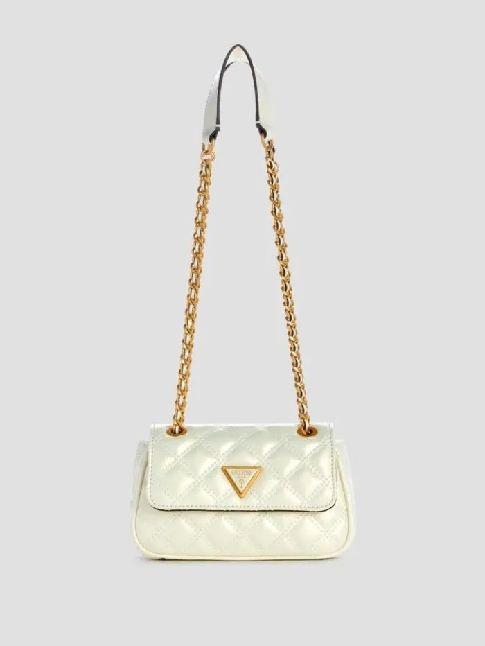 Women GUESS Handbags Giully Mini Convertible Crossbody Ivory