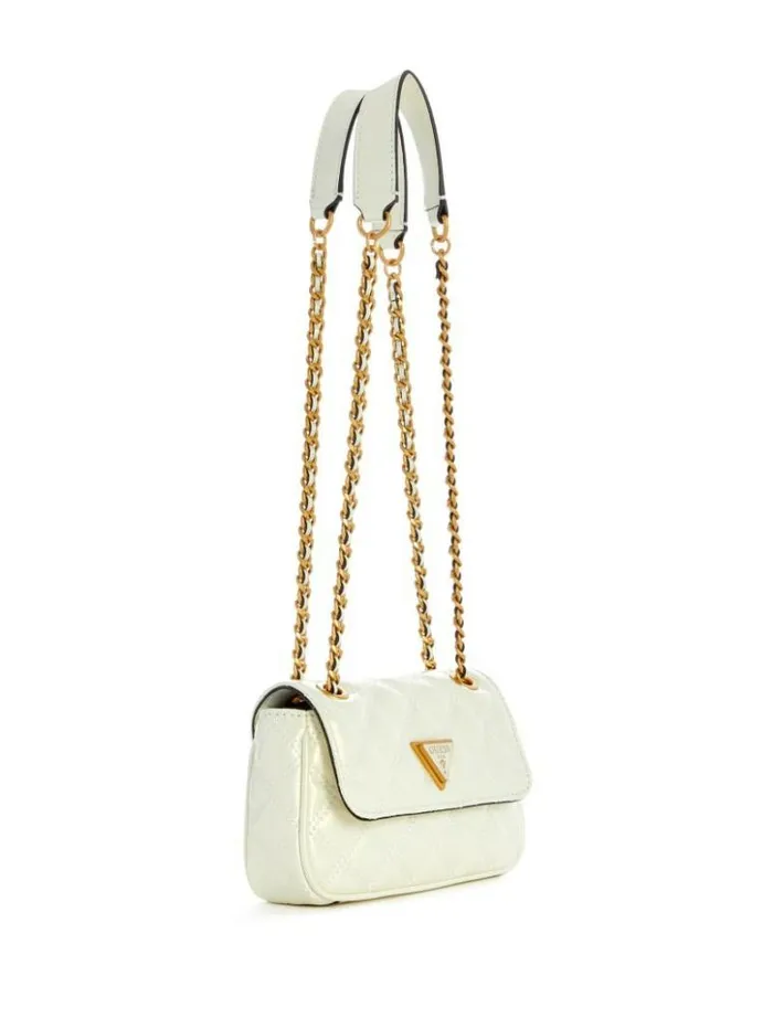 Women GUESS Handbags Giully Mini Convertible Crossbody Ivory