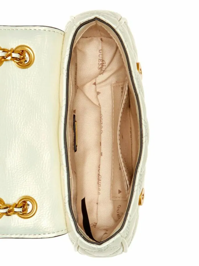 Women GUESS Handbags Giully Mini Convertible Crossbody Ivory