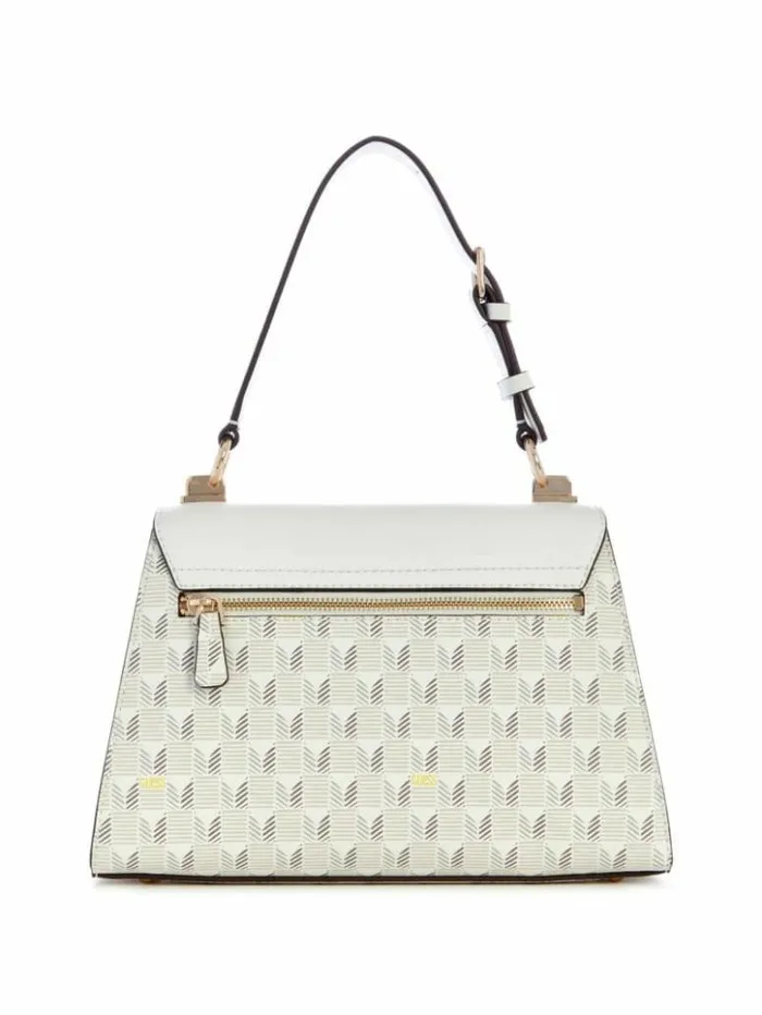 Women GUESS Handbags Hallie Mini FoldOver Flap Crossbody Steel