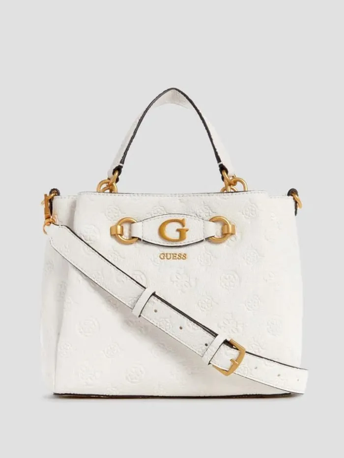 Women GUESS Handbags Izzy Girlfriend Mini Satchel Steel
