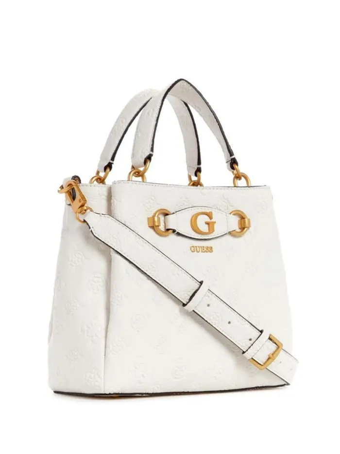 Women GUESS Handbags Izzy Girlfriend Mini Satchel Steel