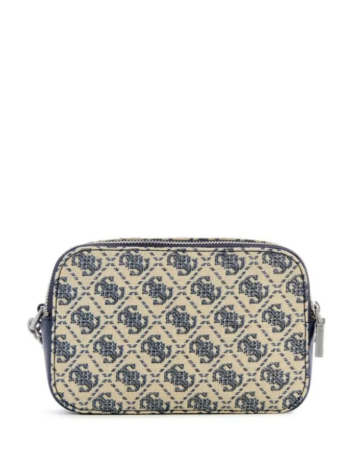 Women GUESS Handbags Izzy Glitter Camera Bag Navy Logo