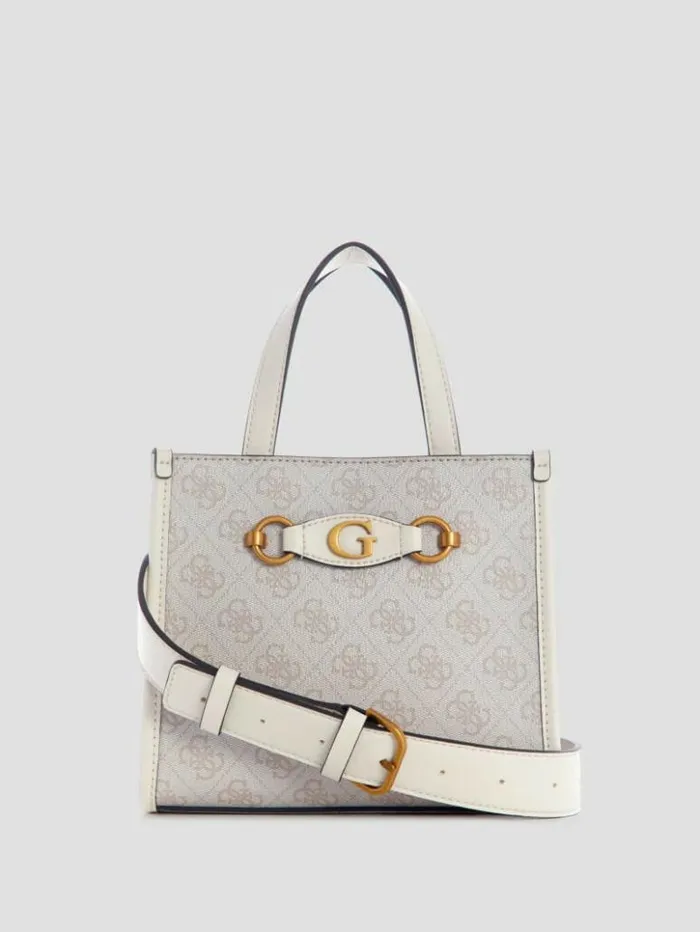 Women GUESS Handbags Izzy Mini Tote Dove Logo