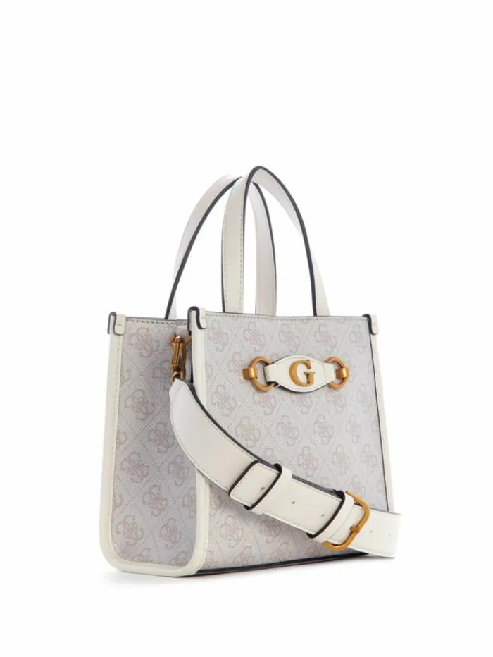 Women GUESS Handbags Izzy Mini Tote Dove Logo