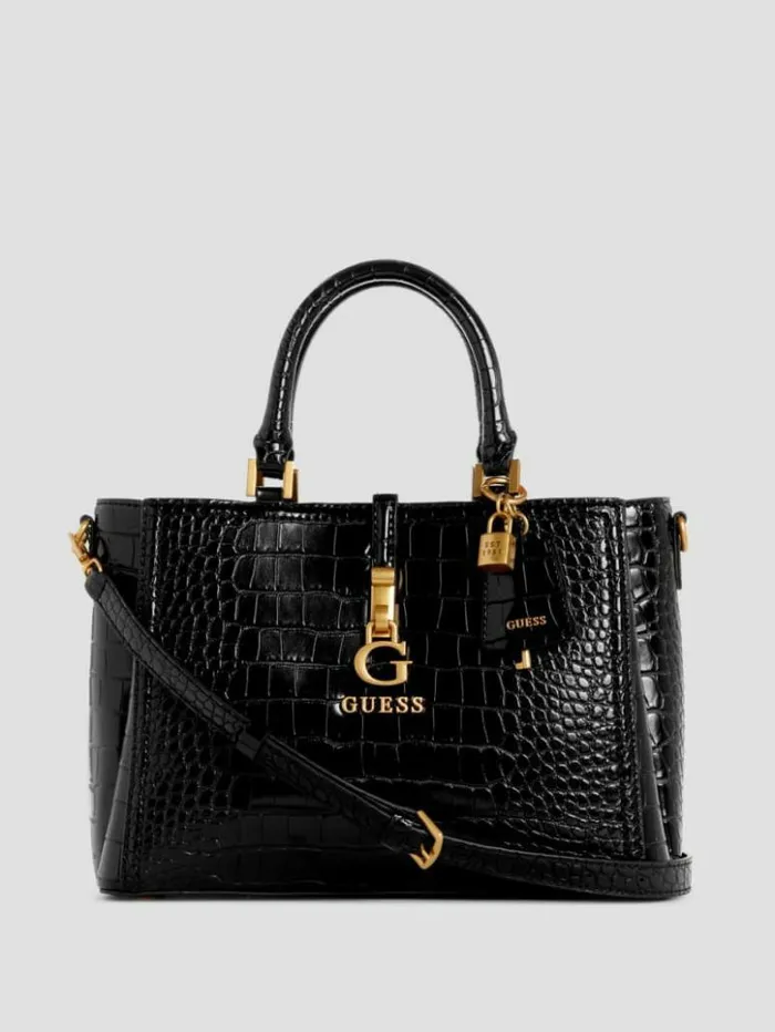 Women GUESS Handbags James Girlfriend Satchel Black