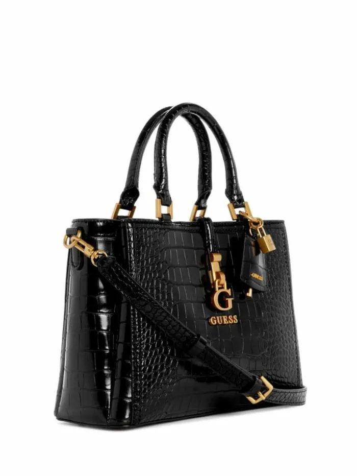 Women GUESS Handbags James Girlfriend Satchel Black