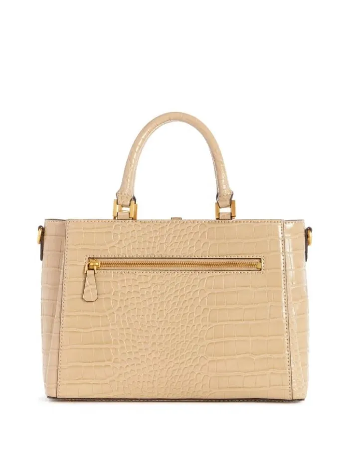 Women GUESS Handbags James Girlfriend Satchel Taupe