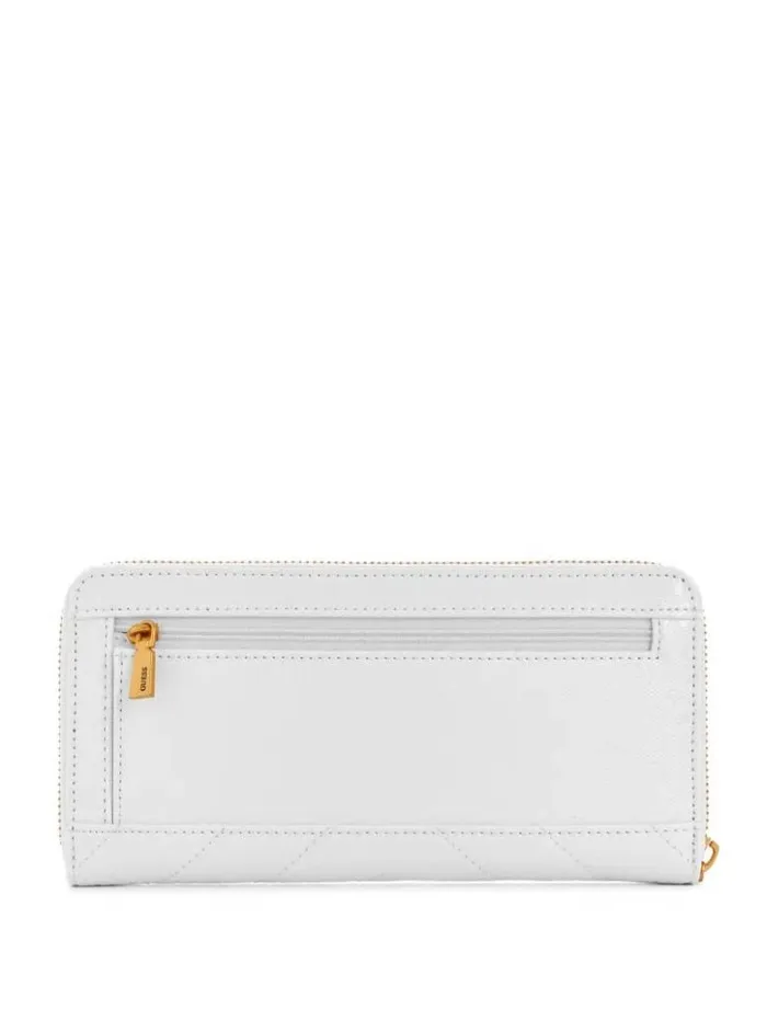 Women GUESS Handbags Jania Large ZipAround Wallet White