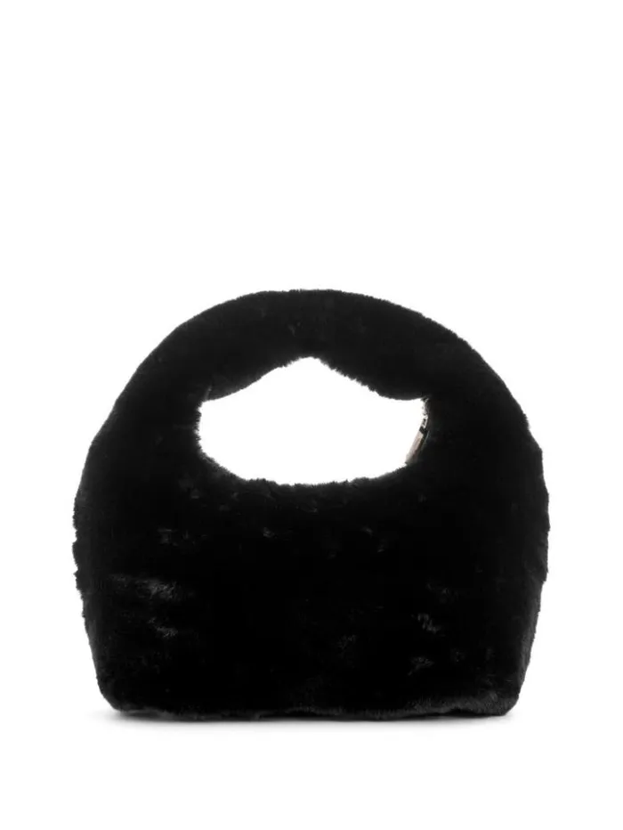 Women GUESS Handbags Katine FauxFur Shoulder Bag Black