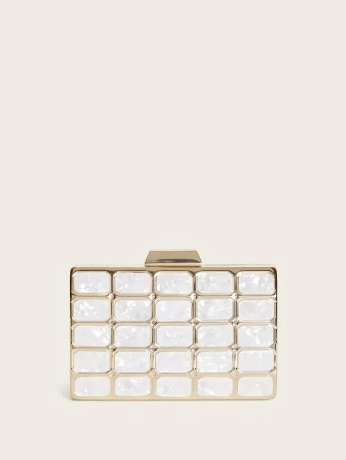 Women GUESS Handbags La Pearla Clutch Ivory